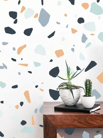 Terrazzo Wall Decals -Terrazzo Sticker, Multi colored Terrazzo Decor, Polka Dot Sticker, Kids Decals, Nursery Decor, Scandinavian Decor $36.99