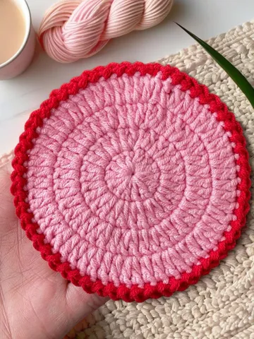 Modern Crochet Coaster Pattern, Unique DIY Cotton Round Coaster Tutorial, Perfect Handmade Table Decor Gift for Beginners