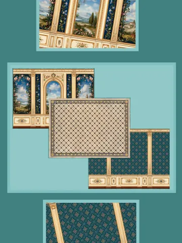 Wallpaper for a dollhouse. 1:12. Author's design. Digital printing.
