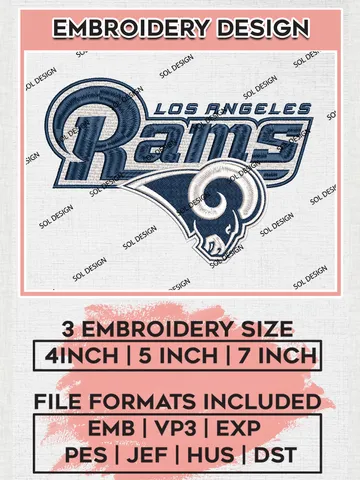 NFL Los Angeles Rams Machine Embroidery Designs, NFL Rams, NFL Embroidery Designs, NFL Los Angeles Rams Machine Embroidery Design, Digital Download