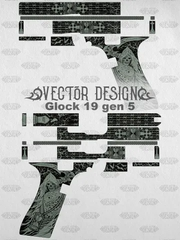 VECTOR DESIGN Glock 19 gen 5 Grim Reaper $130.00
