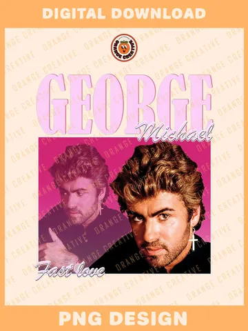 George Michael Singer Bootleg T-shirt PNG, 90s Bootleg Template, Graphic George Michael PNG Files, Custom Bootleg Music Tee, Digital Download