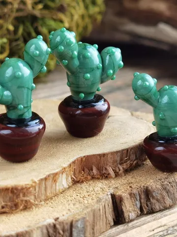GLASS FIGURINES Cactus figurine Tiny cactus miniature cactus Blown glass art cactus ornaments Aquarium decor Cacti Succulent Dollhouse decor $23.57