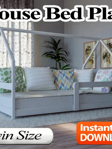 House Bed Plan, Twin Size, PDF, DIY $14.95