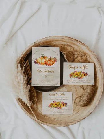 Little Pumpkin is on the way; Editable Autumn Pumpkin Baby Shower Invitation Template Canva; Fall 2022 Autumn Watercolor Pumpkin Invitation $14.81