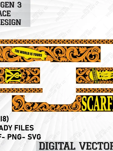 Vector Design Glock 19 Gen 3 Scarface | Glock Customs Artwork | engraving design | metal engraving design | laser arts | engraving patterns $50.00