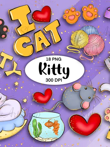 котенок PNG, котенок png, кот, клипарт котенок, кот png, милый клипарт $1.00