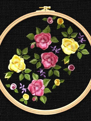 3D Roses set machine embroidery design 3D digital embroidery pattern clothing decor embroidery motif $17.32