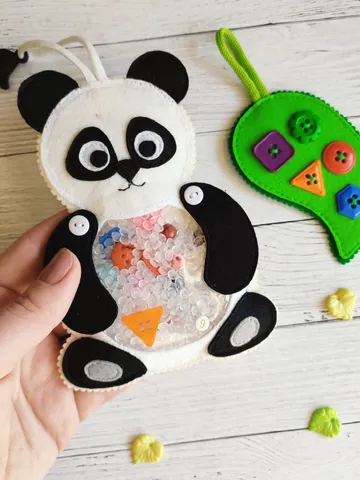 Panda I spy bag pattern & tutorial, I spy game felt pattern, Montessori travel toys, Autism sensory toys PDF, Felt Sewing pattern baby