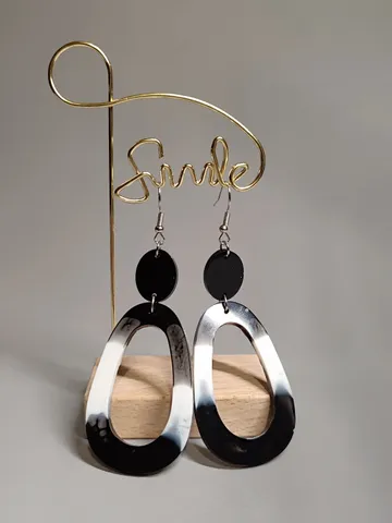 Earrings in classic black and white color, elegant earrings $23.00
