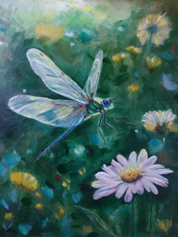 Oil painting summer day 12x16 inces $200.00