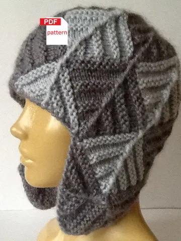 Knitting Patchwork Colorblock Hat pattern Womens hat $6.00