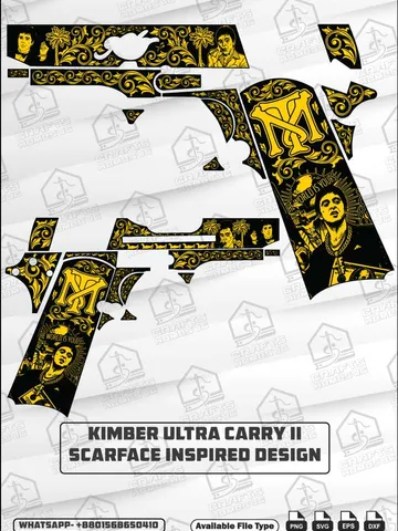 Kimber ultra carry ii SCARFACE inspired svg Design: Engrave Files | Engraving Art | laser Cut $69.99