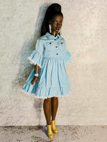 Light Blue Babydoll Dress for Curvy Barbie