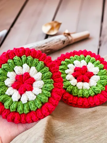 Flower Scrubby Crochet Pattern, Festive DIY Decorative Scrubby for Eco-Friendly Christmas Gift, Easy Beginner PDF Tutorial $5.40