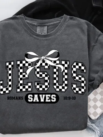 Jesus Saves PNG Digital Design Download, amen png, romans png, christian png, pray png, bible verse png, single color png, retro png $4.28