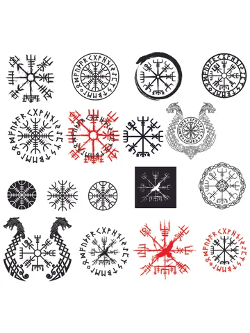 Vegvisir svg, Helm of Awe SVG, Viking Compass svg, Viking Symbol Vector, Viking Runes svg $2.35