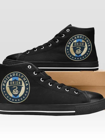 Philadelphia Union Shoes, High-Top Sneakers, Handmade Footwear $59.97
