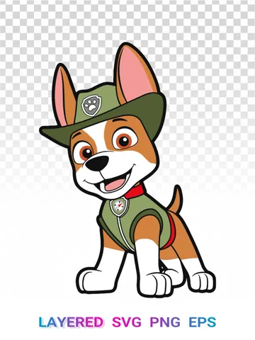 Tracker Paw Patrol PNG SVG, Chihuahua Cricut, Layered