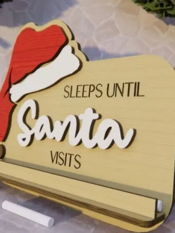 Digital Template Cnc Router Files Christmas Countdown Cnc for Wood Laser Cut Pattern $7.50
