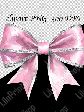 Coquette bow png Watercolor Pink bow png overlay Soft girl aesthetic clipart Pink ribbon clipart transparent digital instant download $2.71