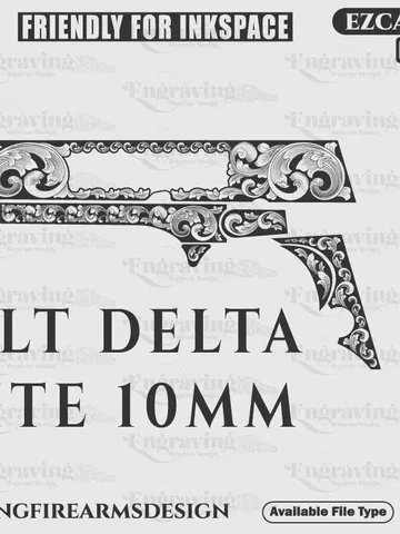 Colt Delta Elite 10 mm Scroll Design Svg,lasercut,laserengraving,svgdesign,engravingfiles,laserpattern,engravingdesign,engravingpattern $59.99