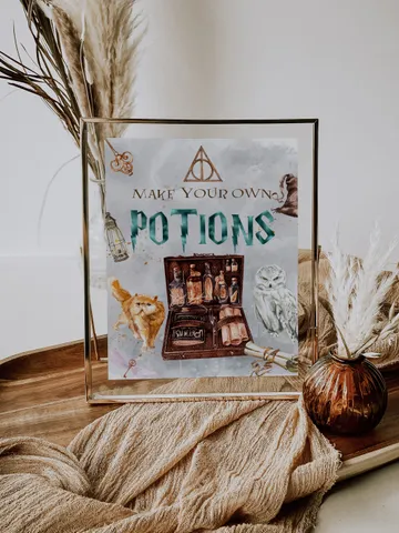 Make your own POTIONS; Wizard Baby Shower; Magic School Baby Shower template; Instant Download; ms7 $7.55