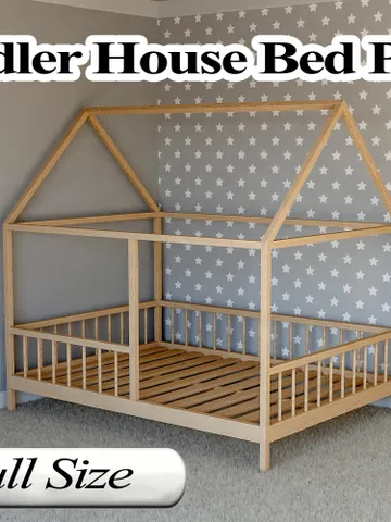 Toddler House Bed Plans, Full Size, DIY, PDF $14.95