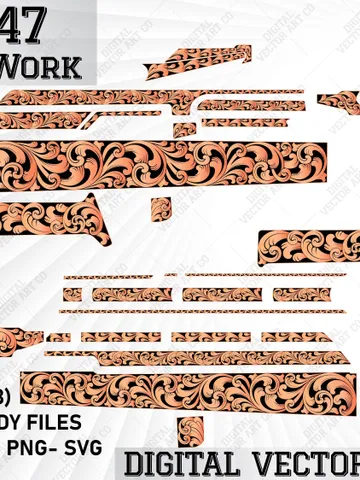 Ak 47 Scroll Design | Svg ak47 file | Ak47 Engraving file | Scroll work Ak47 | engraving | handengraving | Laserengraving | Customs ArtWork $60.00