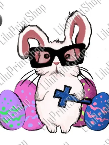 Rabbit with eggs png Bunny with glasses Clipart PNG Sublimation Easter bunny PNG Spring Rabbit Clipart Easter Easter png Rabbit with cross $2.71