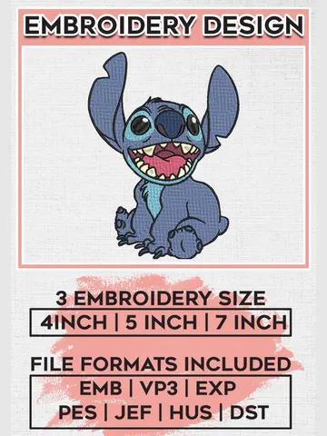 Stitch Embroidery Designs, Lilo & Stitch Embroidery, Disney Embroidery Files, Machine embroidery Files, Digital Download $6.99