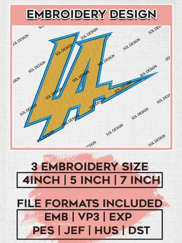 NFL Los Angeles Chargers Embroidery Designs, NFL Chargers Embroidery Designs, NFL Embroidery Designs, NFL LA Chargers Machine Embroidery Design, Digital Download $6.99
