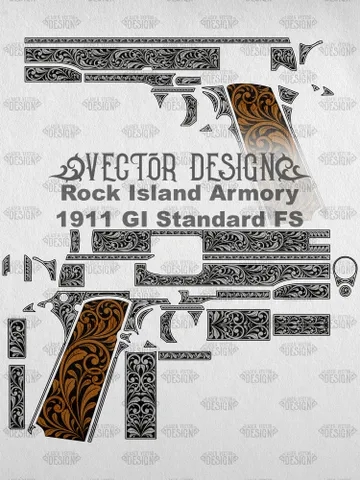 VECTOR DESIGN Rock Island Armory 1911 GI Standard FS Scrollwork $100.00