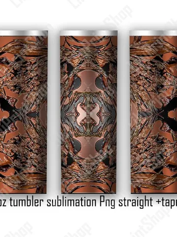 Tooled leather Tumbler sublimation designs, Brown tumbler wrap PNG for 20oz skinny straight & tapered tumbler / Instant download $2.98