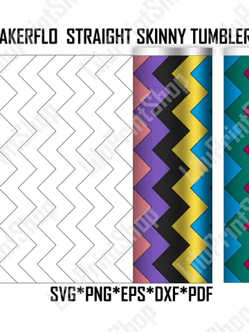 Chevron tumbler template svg for 20oz Skinny Straight Tumbler, Vertical Chevron Tumbler svg Tangram Pattern tumbler Template 20 oz SVG $2.71