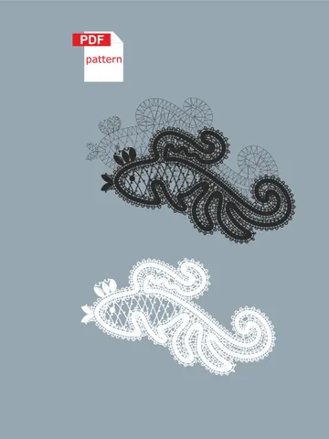 Bobbin lace Fish pattern Lace souvenir Printable PDF pattern Lace decor