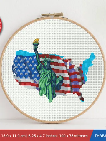 USA Cross stitch pattern | Embroidery Pattern | Instant Download | Embroidery Designs $5.94