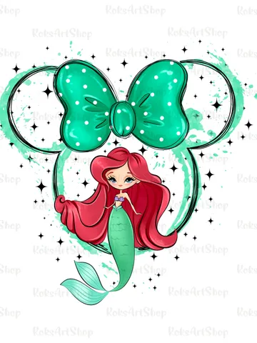 All princess png clipart, watercolor mermaid Ariel clipart, magic kingdom illustration, Princess T-shirt design, tshirt princess design $2.00