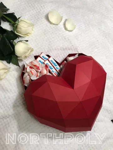 Papercraft Heart Box 1, Digital Template, PDF Download, Gurko, 3D Low Poly, Pepakura, DIY Origami Sculpture, St Valentines Day Decor $9.90