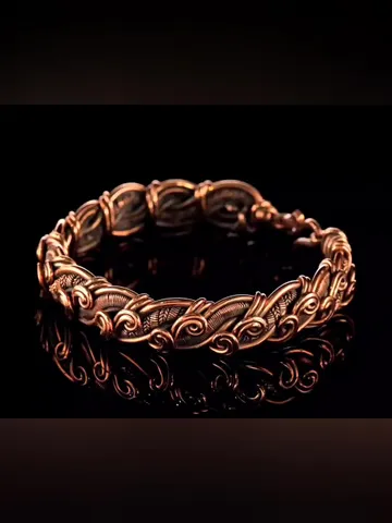 Copper bracelet for woman, Antique style, Handcrafted wire woven copper jewellery, One of kind braided statement bangle, Handmade oxidized pure copper jewelry, Pain relief, EMF protection $58.00