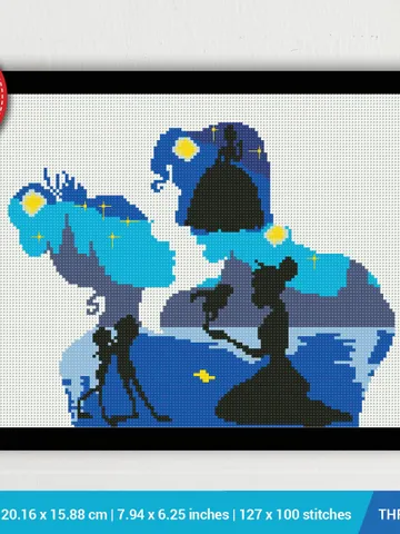 Tiana Princess Silhouette Frog Cross stitch pattern | Embroidery Pattern | Instant Download | Embroidery Designs $6.80
