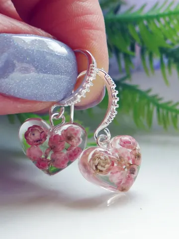 Earrings with ozothamnus flowers $69.00