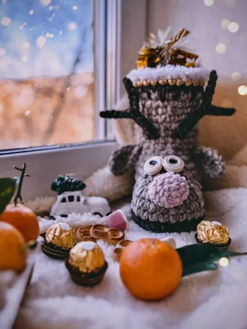 Softy basket reindeer, Christmas beige boot, gift for lucky, interior gift deer, bathroom storage, wall hanging, eco friendly boot $69.00