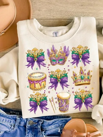 Mardi Gras Coquette PNG, Mardi Gras Png, Fleur De Lis Png, Mardi Beads Louisiana Festival Shirt Design, King Cake Png, Fat Tuesday Png $3.62