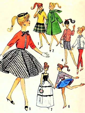 Copy Simplicity 4700 Vintage Barbie Sewing Pattern Wardrobe Clothes for Dolls 11-1/2" Digital Download PDF $2.50