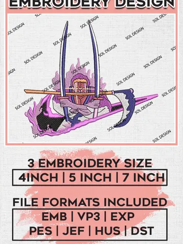 NIKE Zoro Embroidery Design File, One Piece Anime Embroidery Design, Machine Embroidery Design File, Instant Download EMB_ANIME_171 $6.99