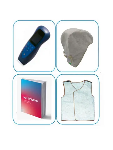 BUNDLES: DENAS ANTISTRESS: NEURODENS PCM Pro devise, OLM VEST, CAP, EN manual, Free express delivery