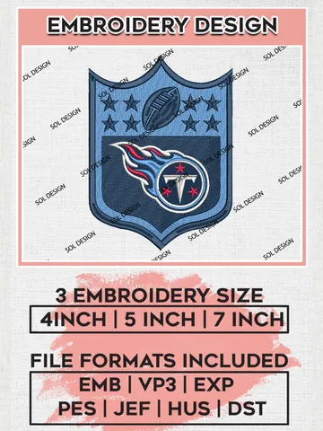 Tennessee Titans Logo Embroidery Designs, NFL Titans, NFL Embroidery Designs, NFL Tennessee Titans Machine Embroidery Design, Digital Download
