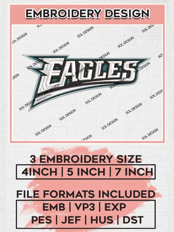 NFL Philadelphia Eagles Wordmark Embroidery Design Files, NFL Eagles, NFL Logo Embroidery Files, NFL Philadelphia Eagles Machine Embroidery Design, Digital Download