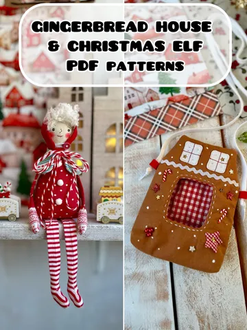Gingerbread House and 25cm Christmas Elf PDF Pattern